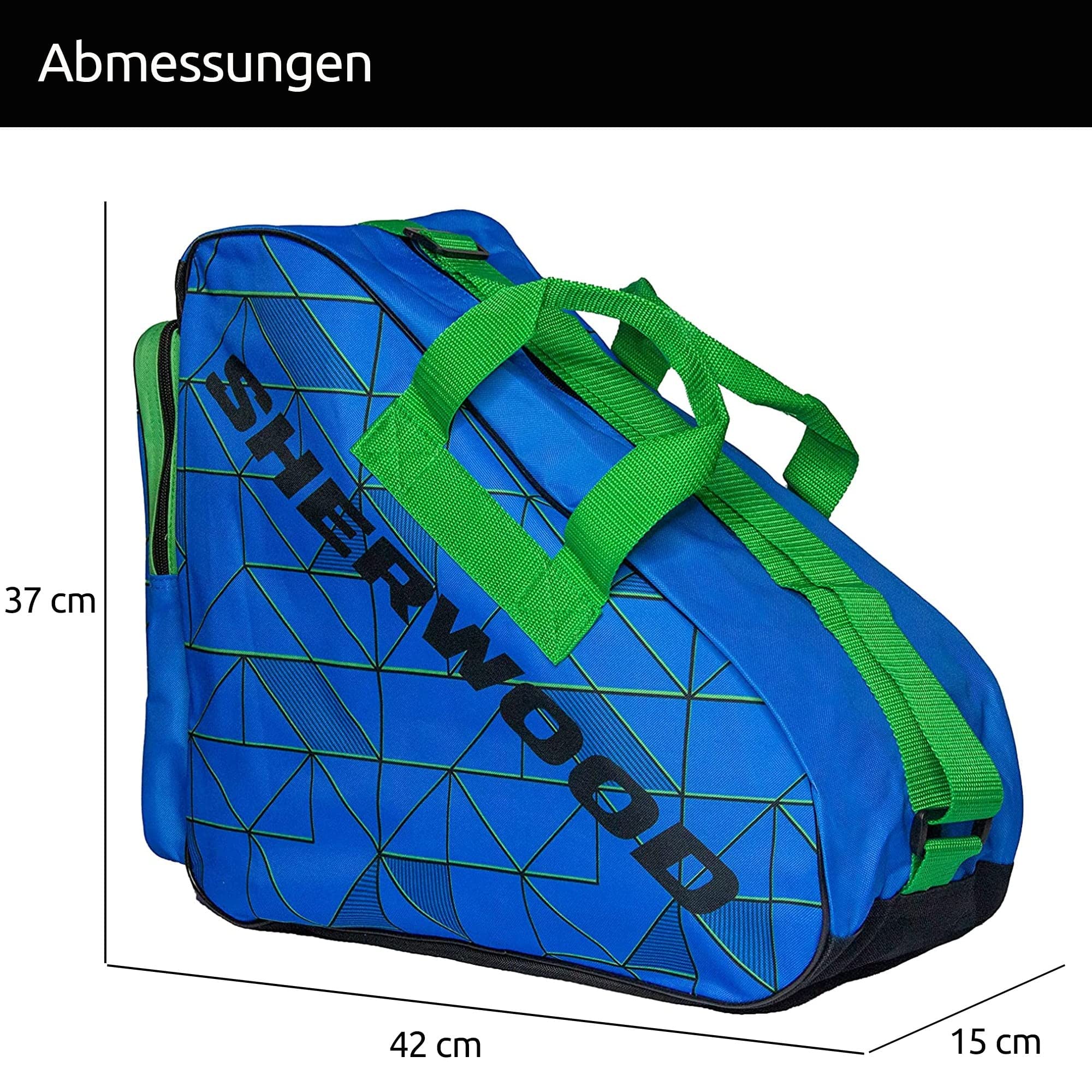 Sher-wood Sherwood Schlittschuhtasche, Inliner-Tasche für Erwachsene und Kinder, Eishockey-Bag, ideal für Rollschuhe und Eislaufschuhe (Blueline)