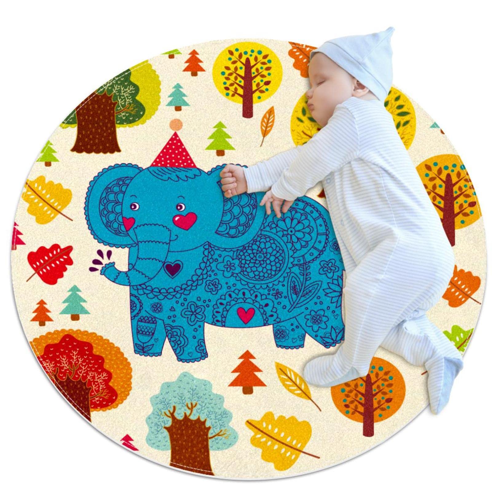 Tapis rond éléphant pour isoler le sol froid de la salle de jeux