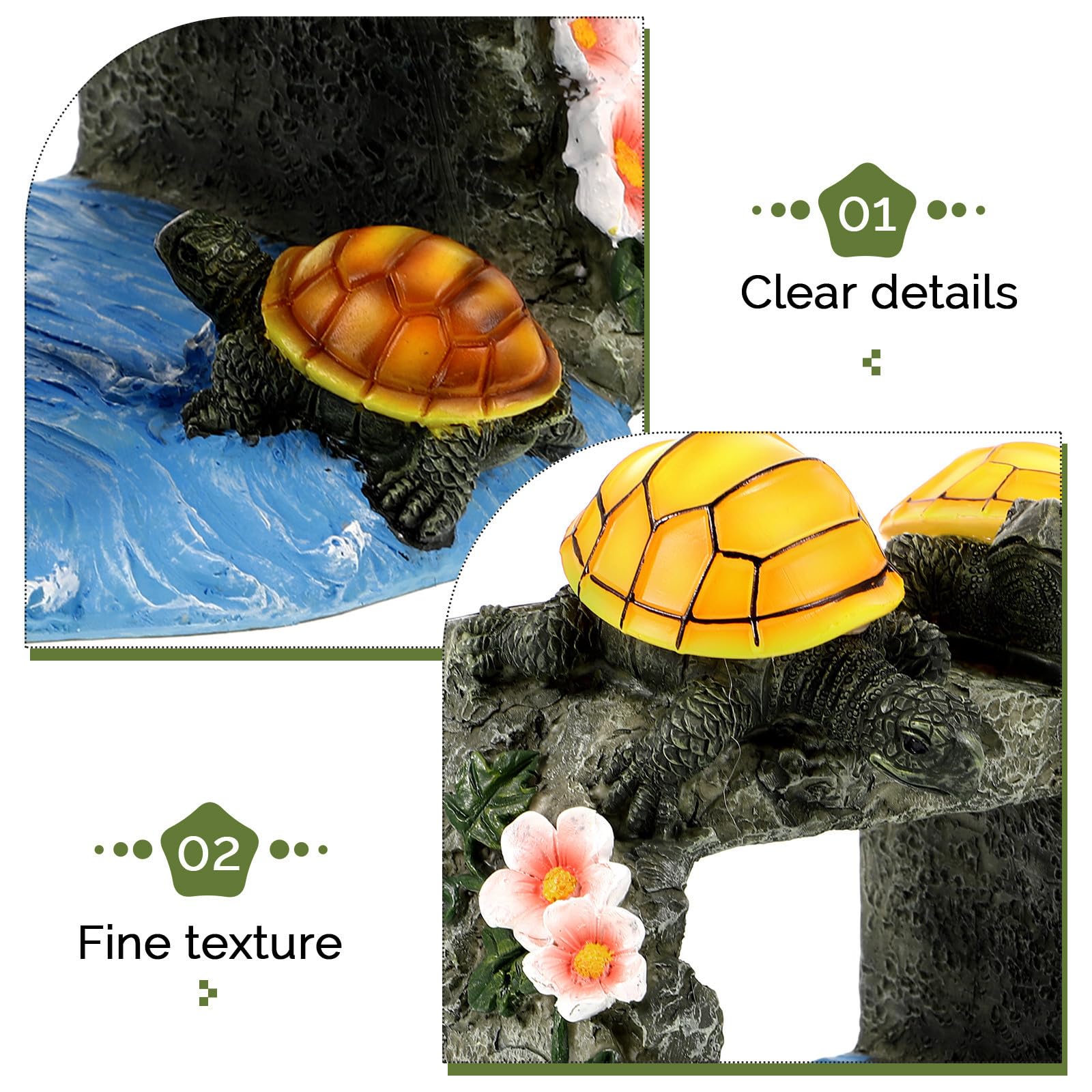 INOOMP Estatua de Tortuga de Jardín en Resina Resistente Intemperie, Fácil de Usar, Adecuado para Decoración Exterior y Extensión de Bajantes en Espacios al Aire Libre