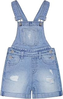 Girls Shorts,Little Big Girls Stretchy Denim Ripped Summer Shortalls