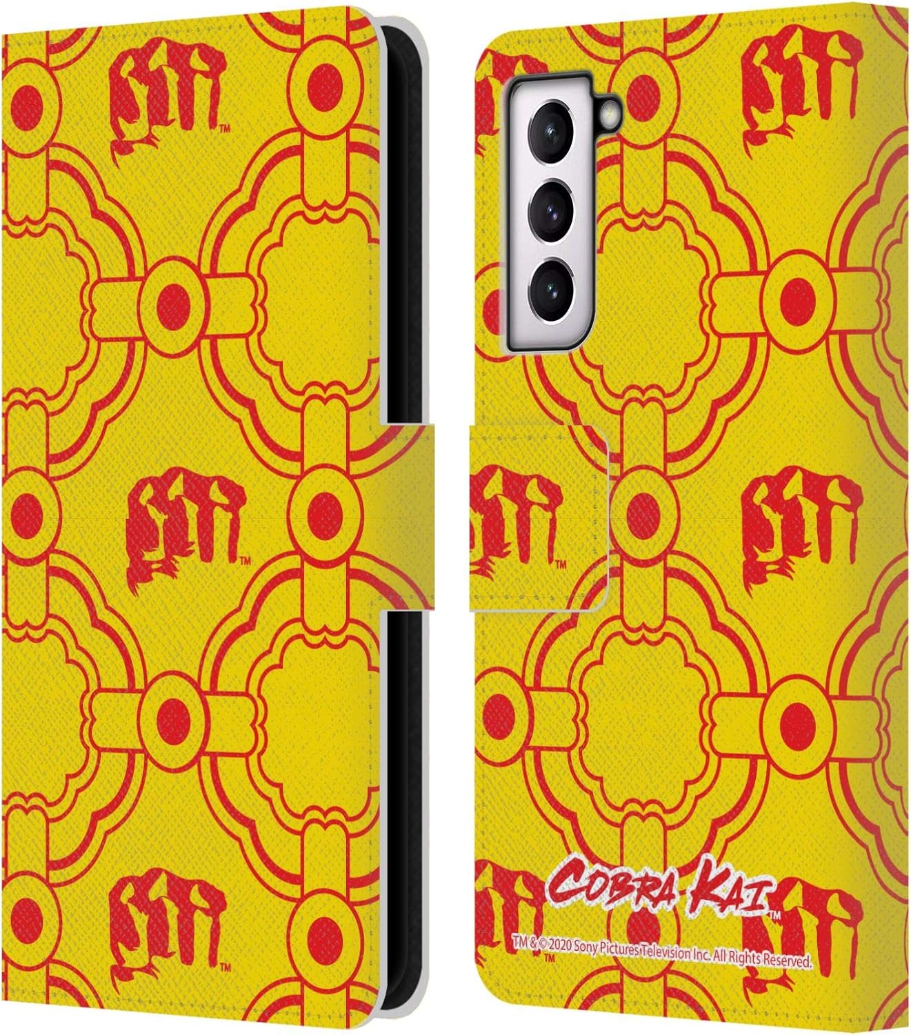 Head Case Designs Officially Licensed Cobra Kai Strike Logo Graphics Leather Wallet Case Compatible with Samsung Galaxy S21 5G