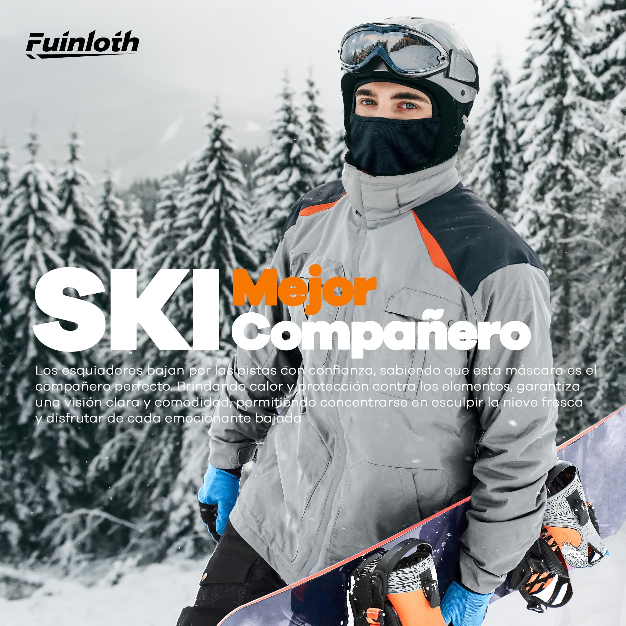 fuinloth Pasamontañas Balaclava Moto, Máscara de Esquí Bici Snowboard Ciclismo Ski Hombre y Mujer