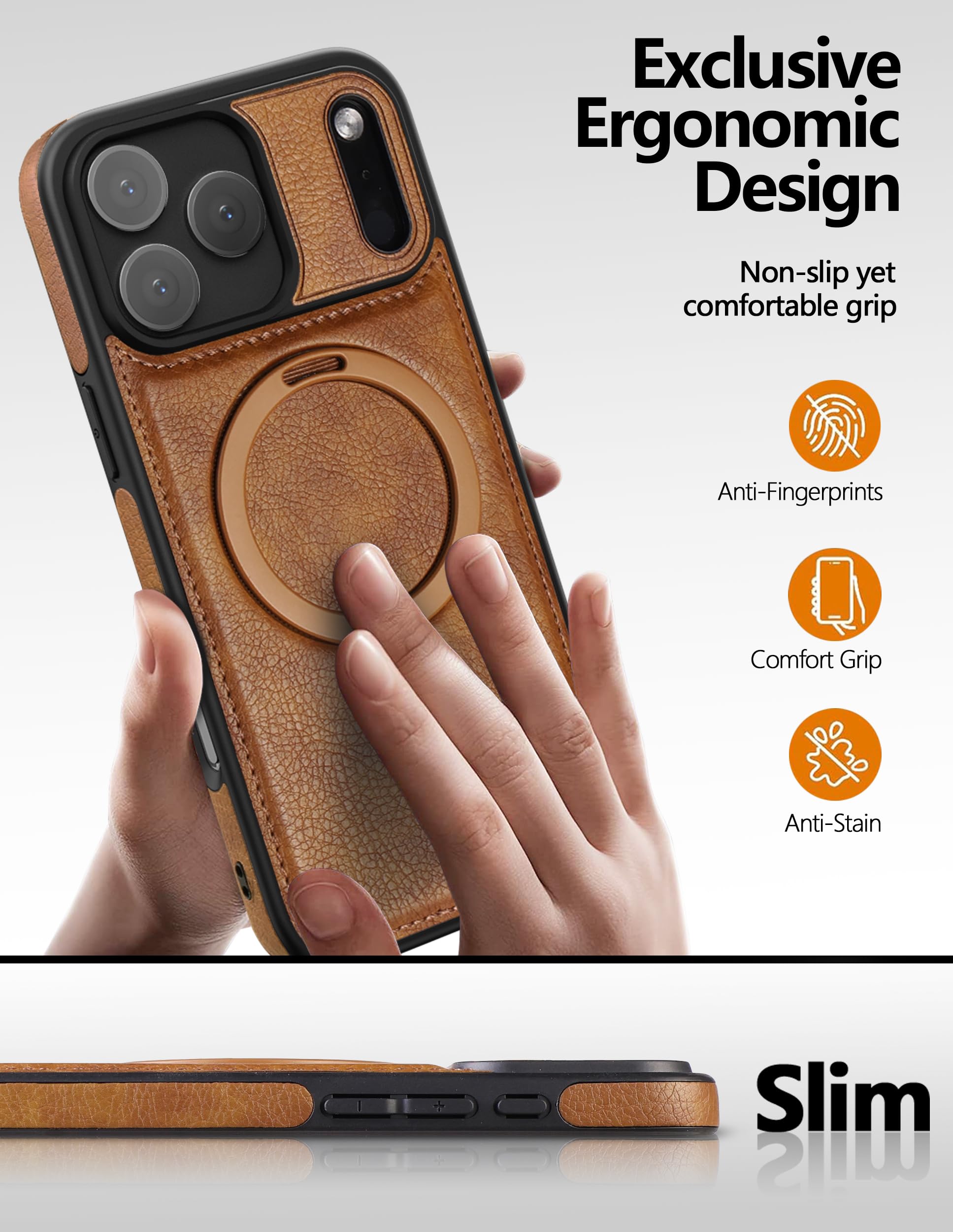 Amazon.com: VAUSERDY Magnetic for iPhone 17 Pro Max Leather Case