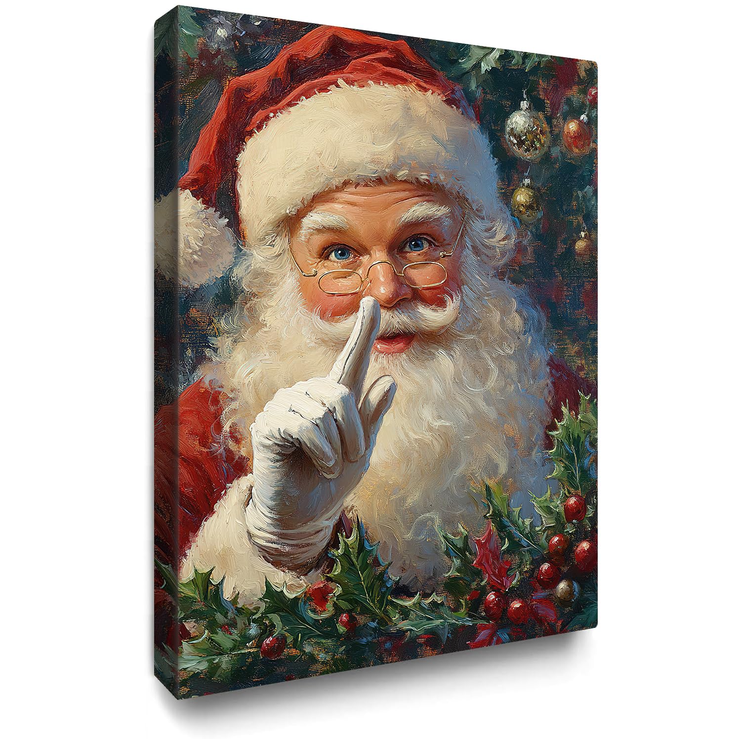 Amazon.com: gaosoul Classic Santa Claus Canvas Print Vintage