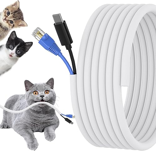 Miniatura 14 de Protectores de cable de 3/8 de pulgada para mascotas anti-mordida, protector de cable de 10 pies para mascotas, funda flexible de gestión de cables