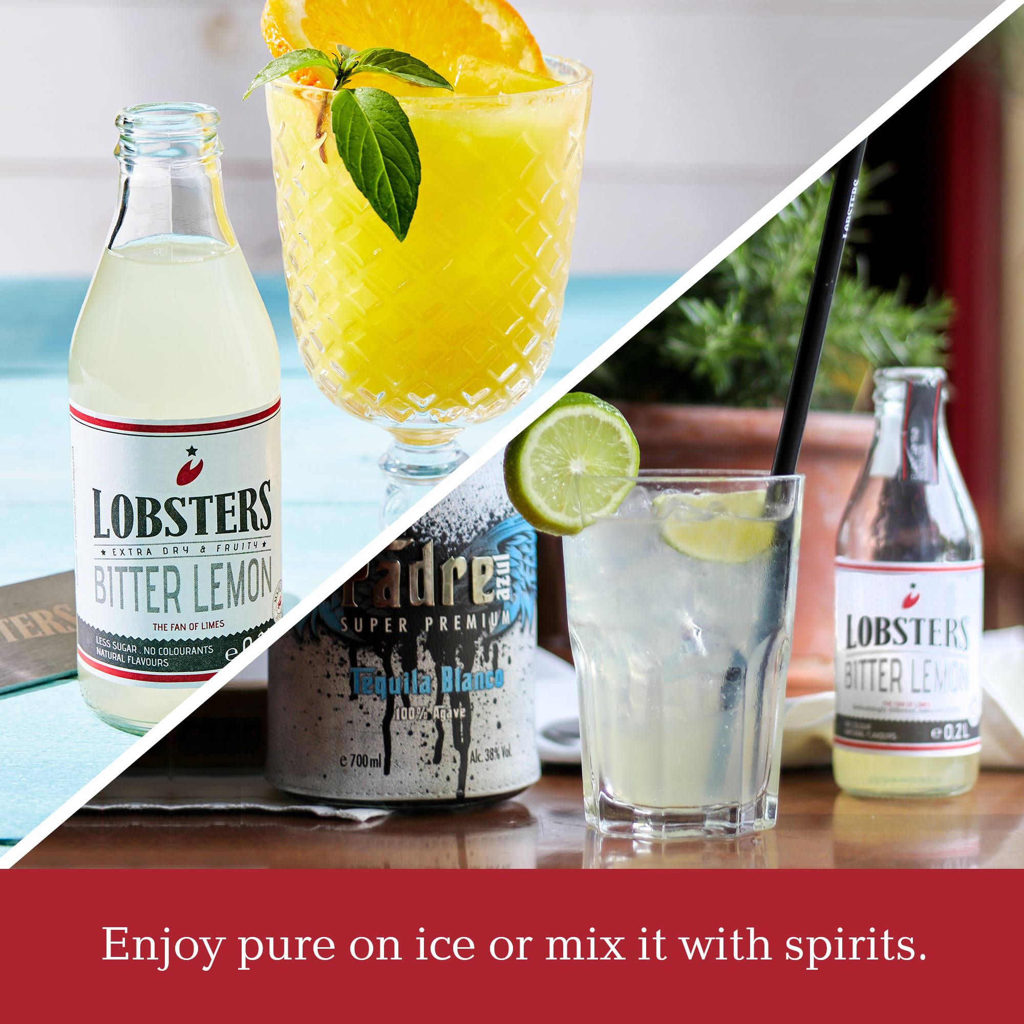 Lobsters Bitter Lemon 24 x 0,2l Dry Fruity Cocktail Mix Vodka Lemon Lemon Spritz
