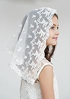 Vista 4 de Pestañas Encaje Vintage Floral Encaje Bufanda Encaje Capilla Velo Mantilla Infinity Latin Mass S04