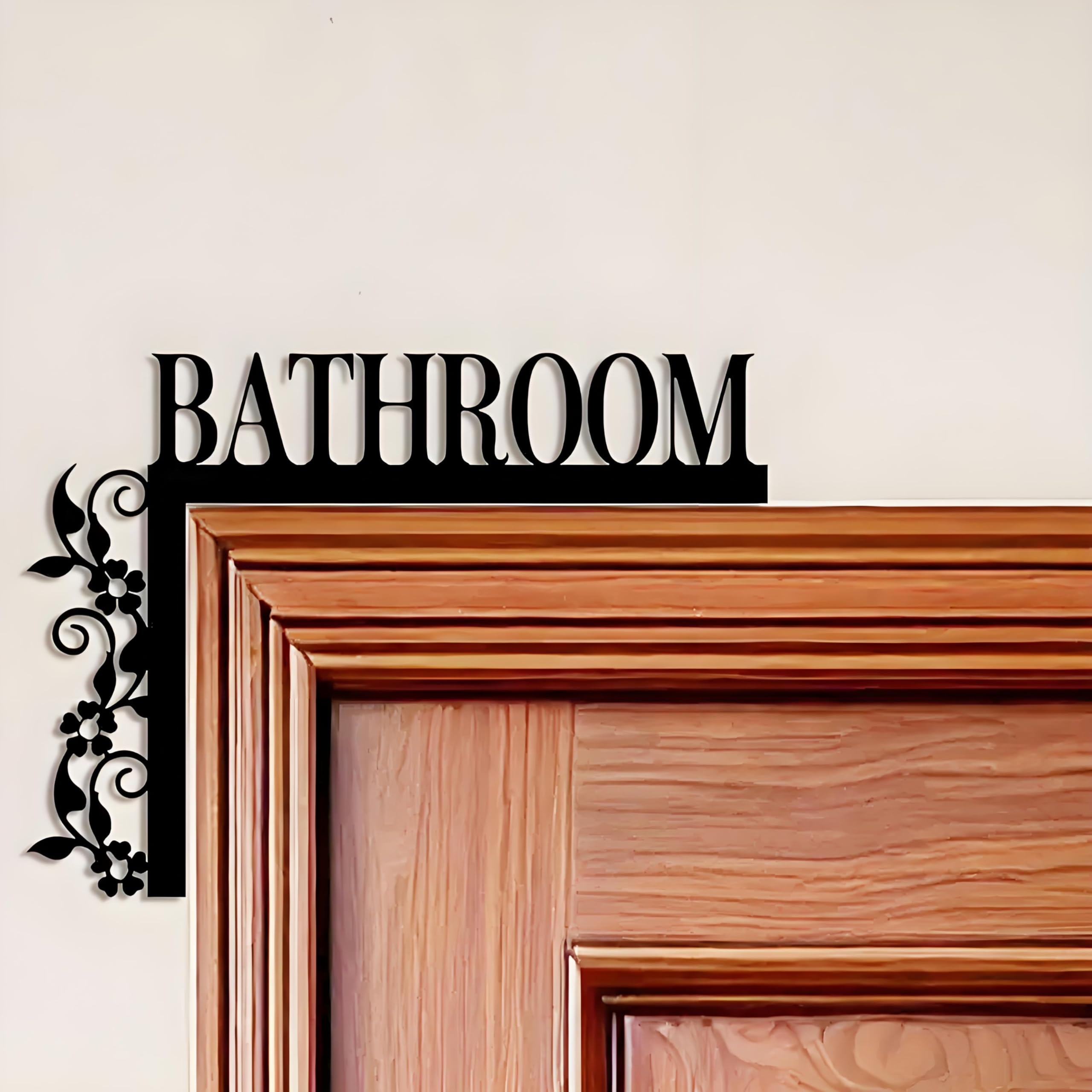 Tivleed Bathroom Sign, Bathroom Door Sign, Vintage Style Metal Wall Plaque, 20x18cm Iron Decor