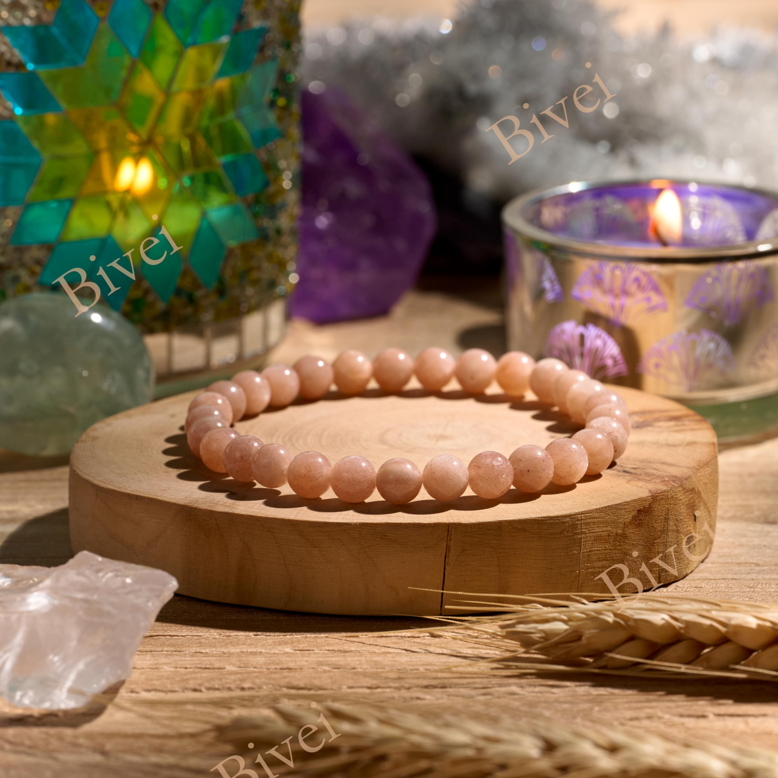 Bivei signora braccialetto perline 6mm semiprezioso cristallo naturale elastico elastico cristallo accessori regalo di yoga