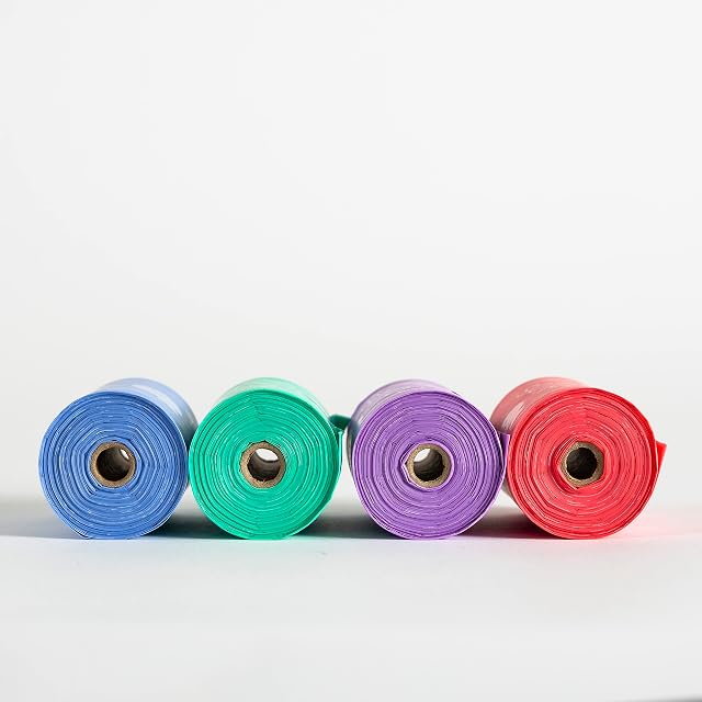 Foto 8 de 8 de Adios - Bolsas compostables para excrementos de perro, 360 unidades (24 rollos), colores arcoíris, extra…