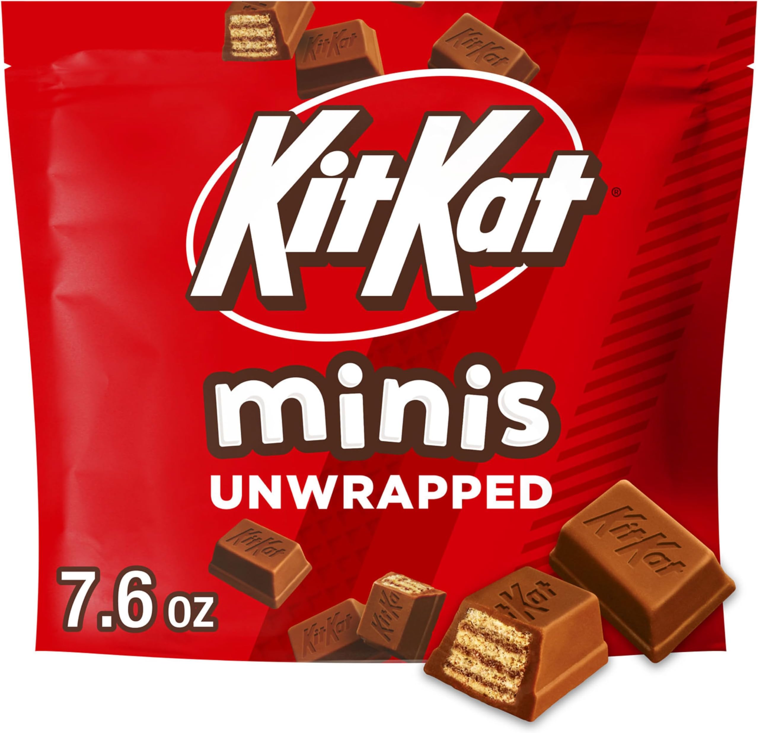 Minis Unwrapped Milk Chocolate Wafer Candy Bag, 7.6 oz