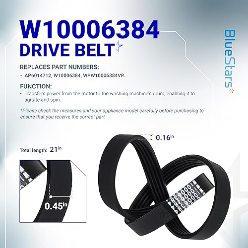 Vista 12 de W10721967 Kit de embrague de polea W10006384 correa de transmisión W10528947 cubo de cesta de BlueStars – Compatible con lavadoras Whirlpool Kenmore