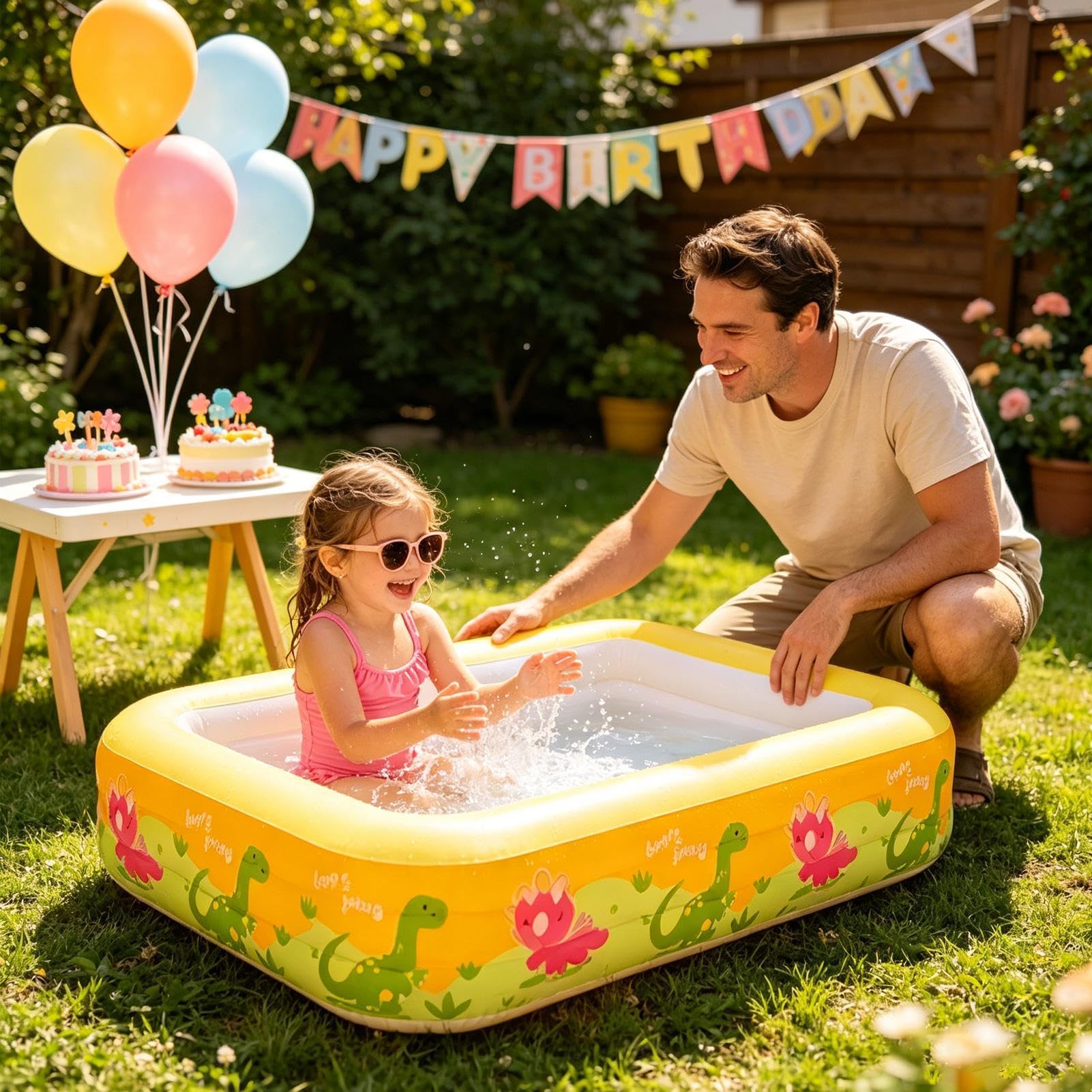 Piscina Gonfiabile Per Bambini | Vasca da Bagno Antiscivolo in PVC per Giochi Acquatici | Piscina Gonfiabile per Bambini | Per bimbi, ragazze, ragazzi, interni, esterni, casa, giardino, spiaggia, esta