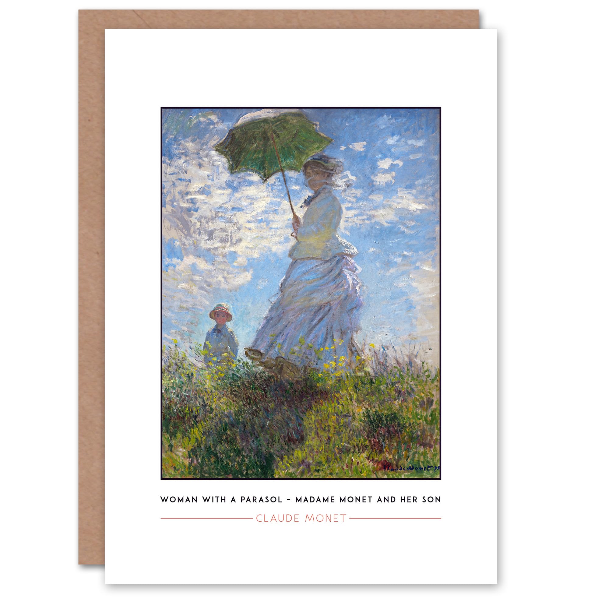 Claude Monet Art Card Woman With A Parasol