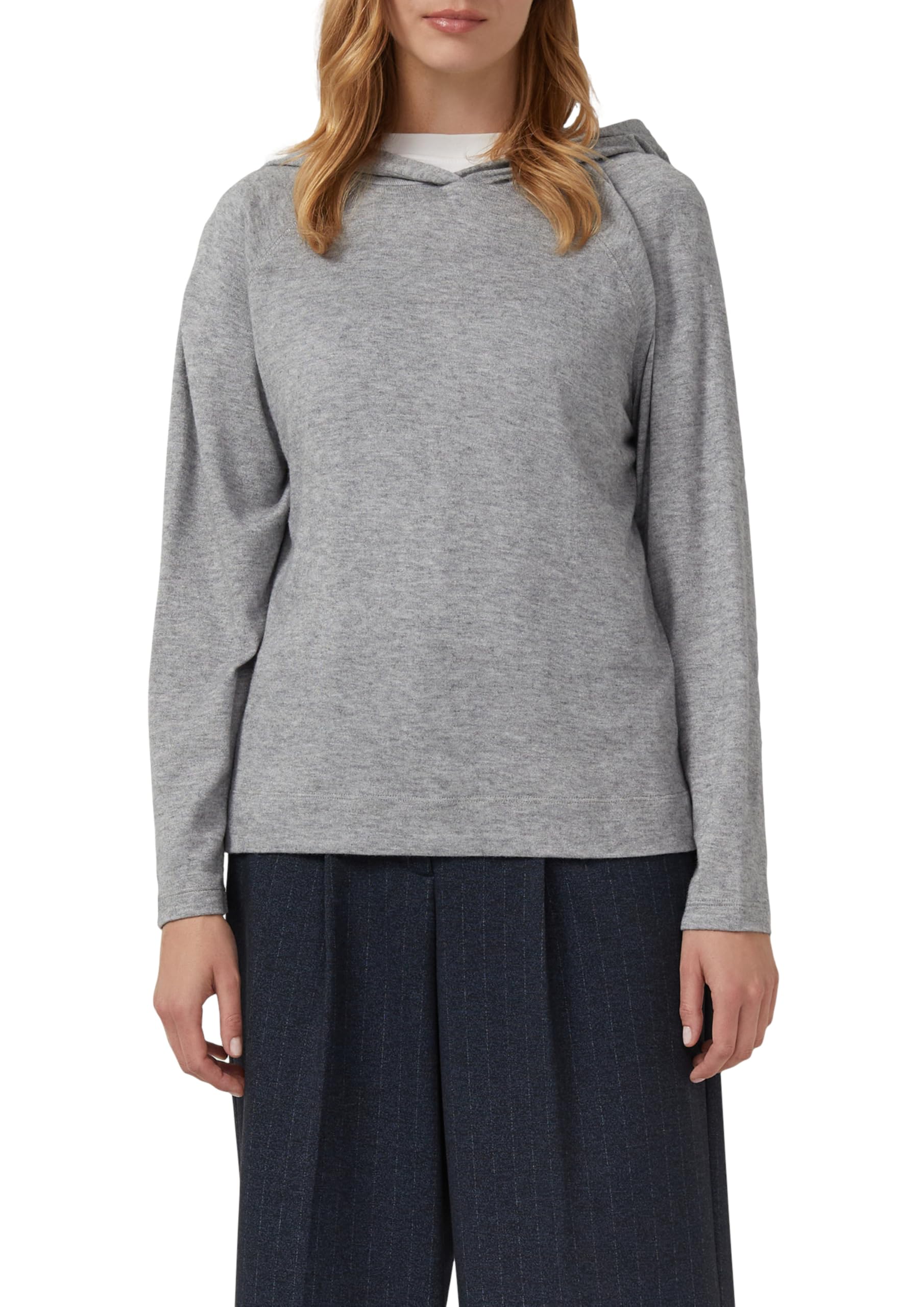 s.Oliver Meliertes Longsleeve aus Stretchjersey mit Kapuze