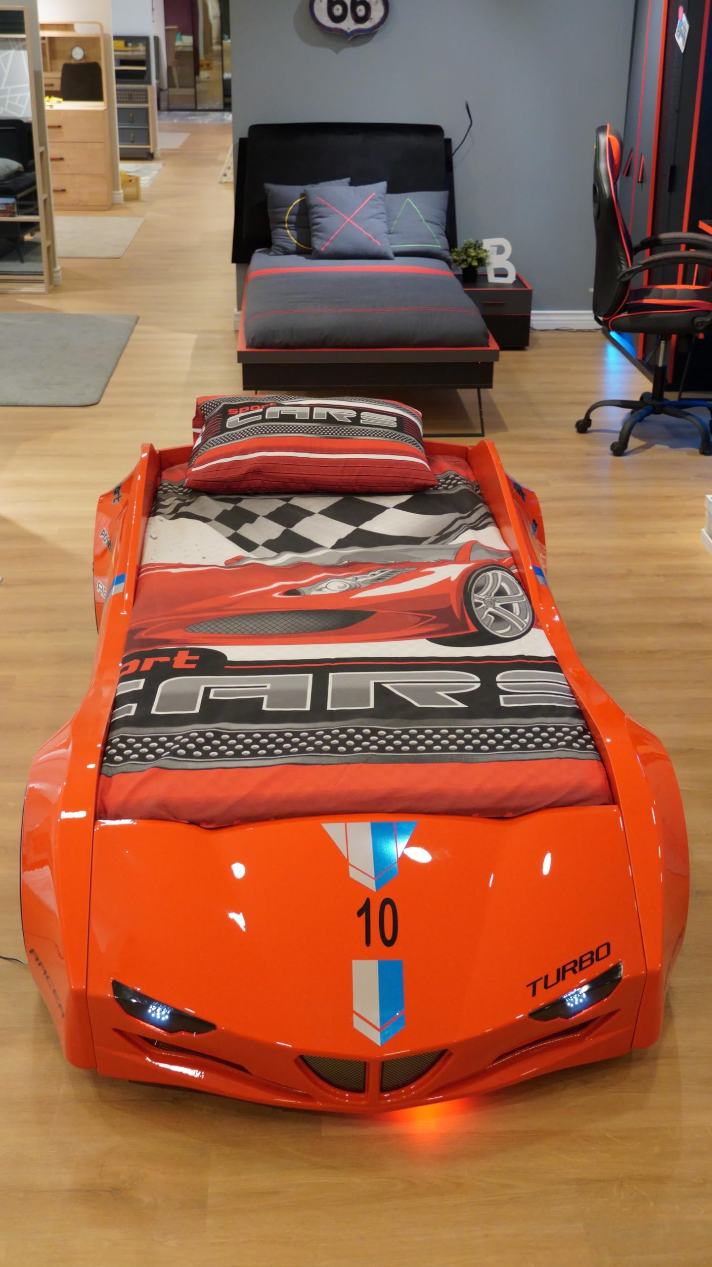 Amazon.com: TiTi Racer GTI RED Twin Car Bed, Remote Control, LED