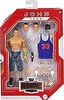 Vista 3 de Mattel WWE Ultimate Edition John Cena 6-inch Action Figure & Accessories Set, 10+ Pieces Include Swappable Heads & Hands (Yaxa Exclusive)