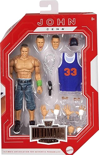 Miniatura 3 de Mattel WWE Ultimate Edition John Cena - Juego de figuras de acción y accesorios de 6 pulgadas, más de 10 piezas incluyen cabezas y manos