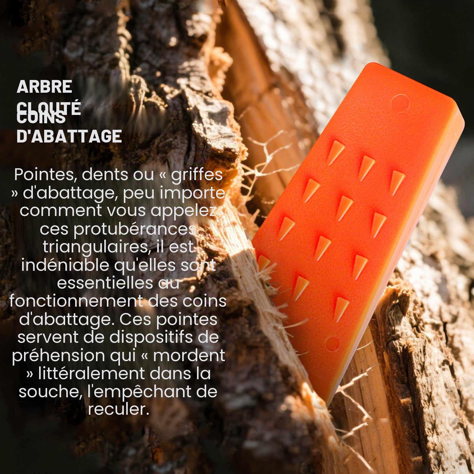Lot de 6 Cales d'abattage d'arbres avec Pointes pour Une Coupe sûre des Arbres – 3 Cales de 20,3 cm et 14 cm avec Sac de Rangement ; 6 Chiens d'abattage pour Guider Les Arbres stabiliser et en Toute