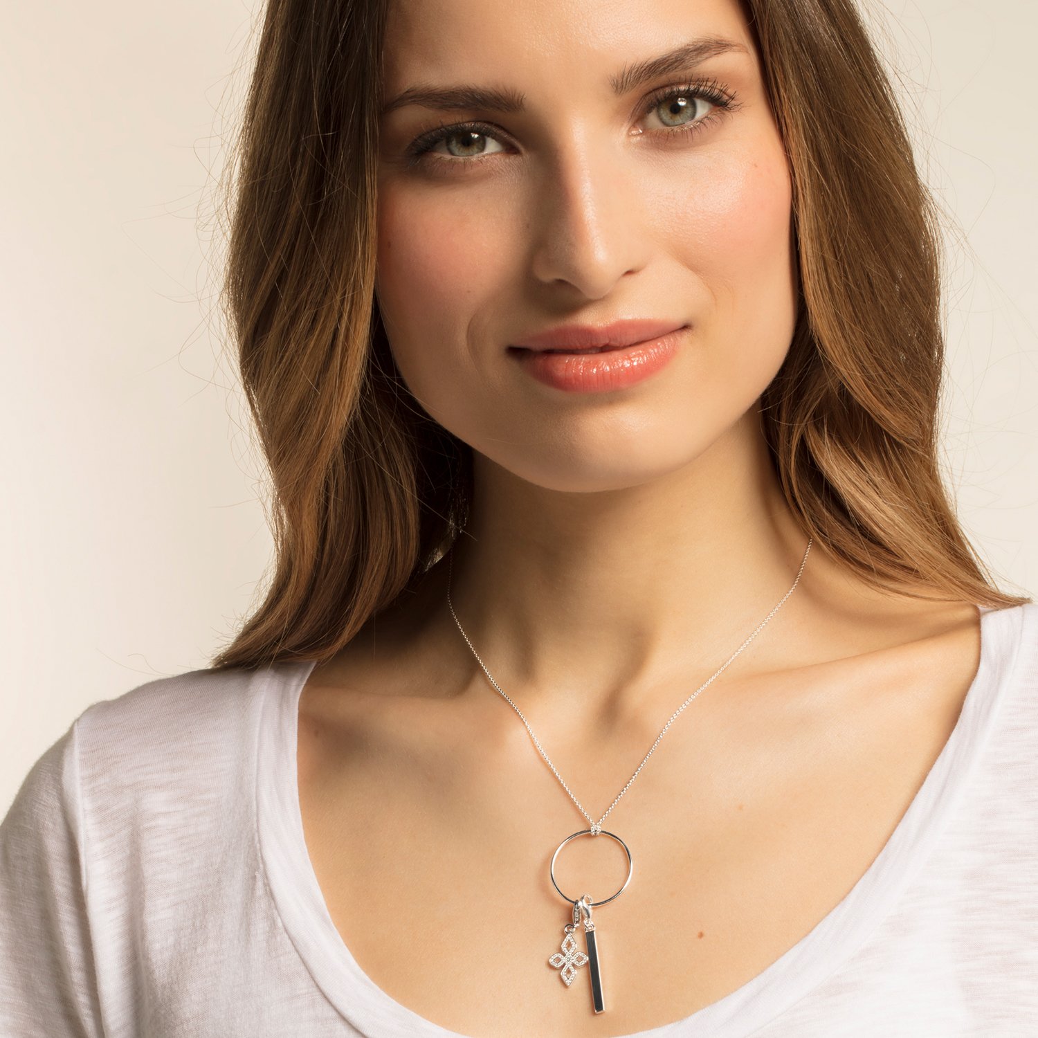 THOMAS SABO Charm-Anhänger Vertical Bar silber 925er Sterlingsilber