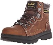 6in Steel Toe Laceup Leather Work Boots for Women - Soft Padded Collar, Oil and Slip Resistant Outsole
