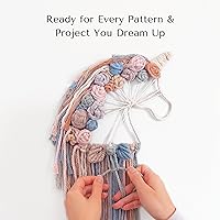 Vista 7 de BOCHIKNOT Cordón de macramé de 5 mm - Cordón de macramé de una hebra - Cordón de algodón para macramé y anudado - Suministros de cuerda de macramé