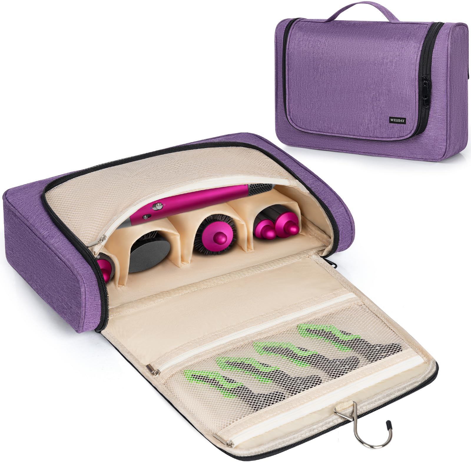 Airwrap Travel Case Compatible with Dyson Airwrap & Shark FlexStyle, Travel Portable Storage Bag with Hanging Hook and Multi-pockets for Hair Curler