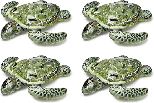 Intex Realistic Sea Turtle Inflatable Ride On Pool Float with Heavy Duty Handles for Pool Rafts and Inflatable Ride Ons