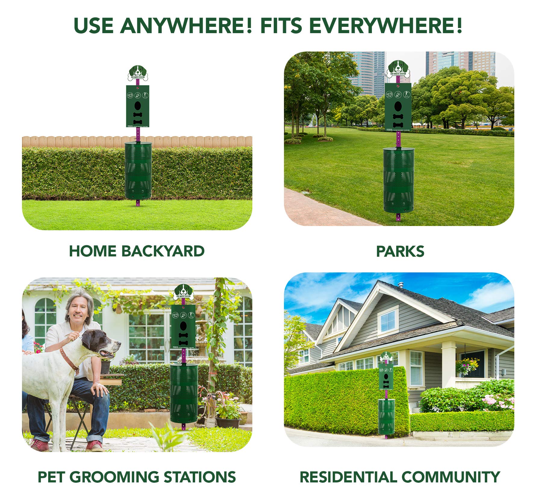 Dog Waste Station Outdoor Pet Waste Station with Pet Waste Bag