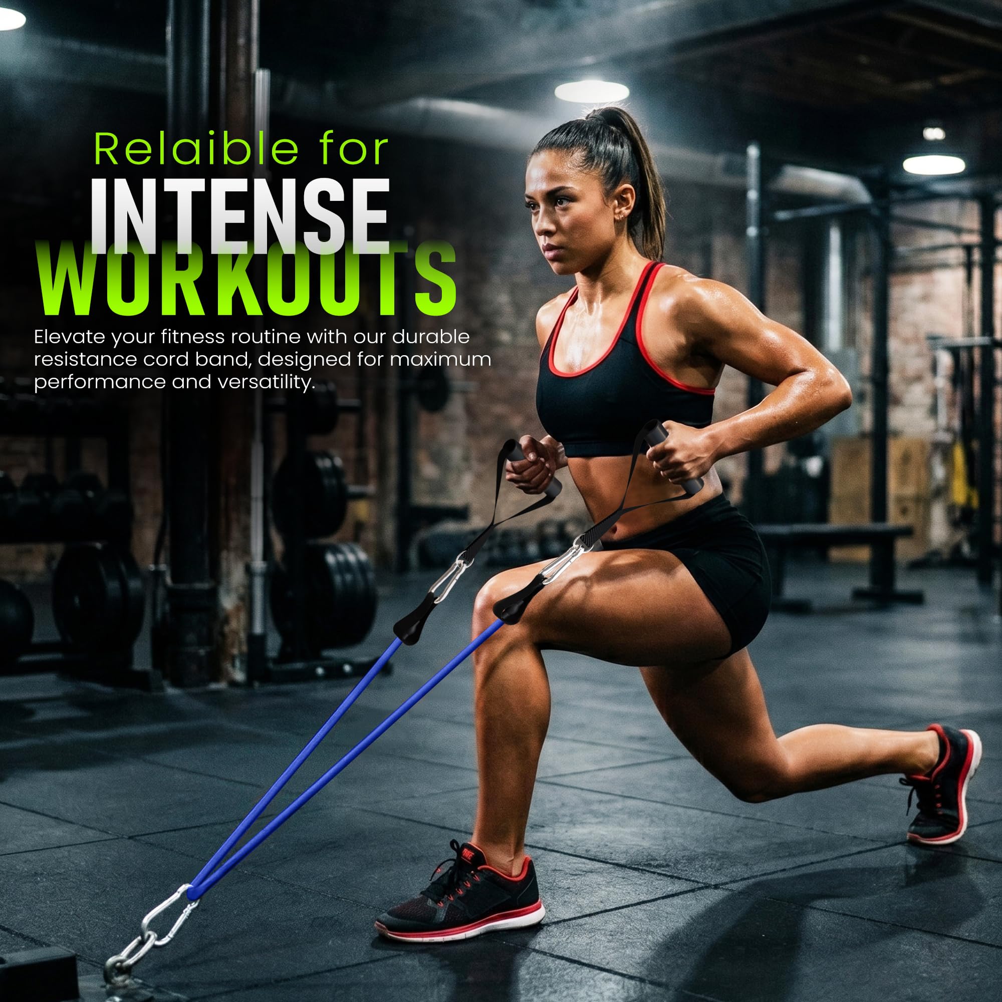Utopia Fitness Widerstandsband, 5er-Set, für Zuhause, Fitnessstudio, Outdoor-Workout, Türanker, Knöchelriemen und Netzträger – sportlich handlich