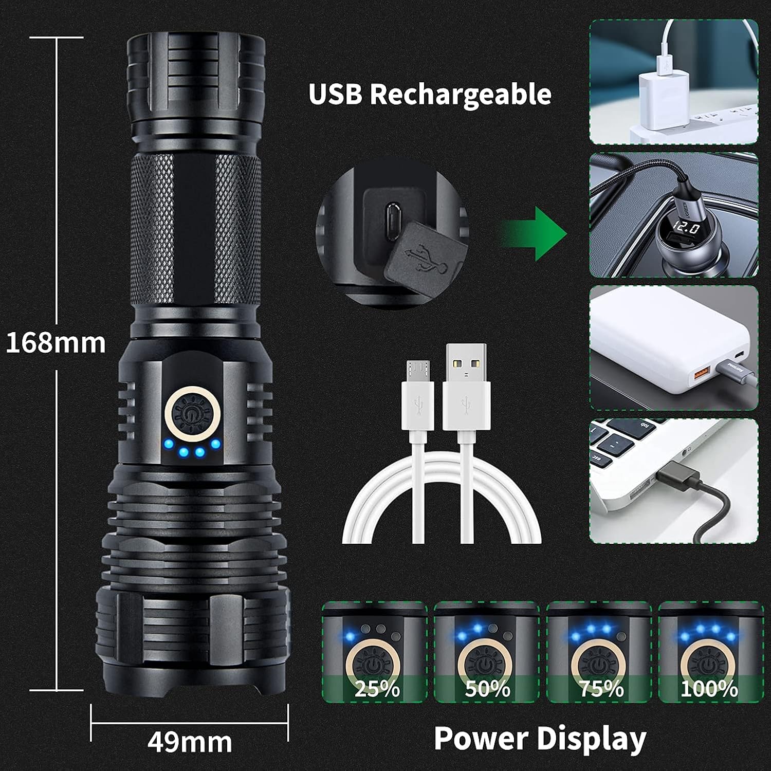Rechargeable Flashlights Flashlight Waterproof Emergency Photo