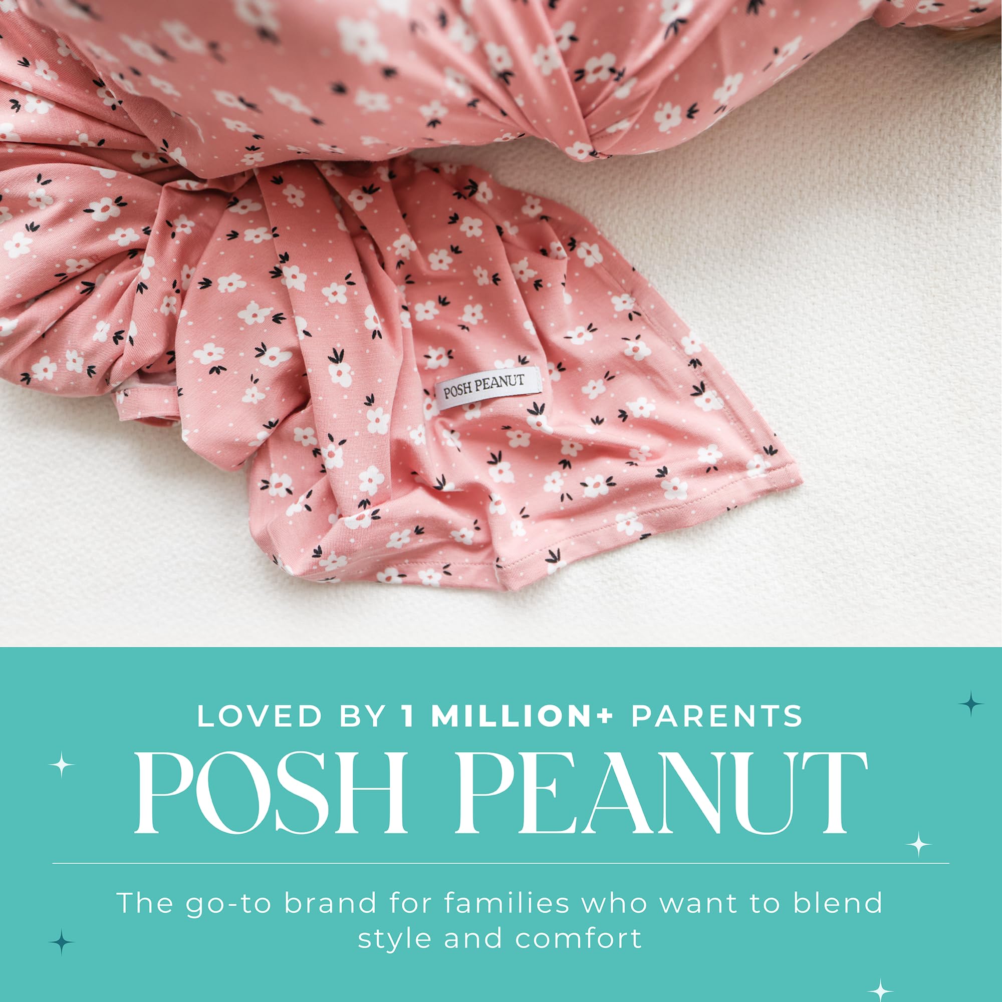 Posh Peanut Juego de Manta para Envolver y Diadema, Viscosa de bambú, Manta elástica para bebés recién Nacidas, Manta de recepción o Cubierta de Lactancia (Emmilene)