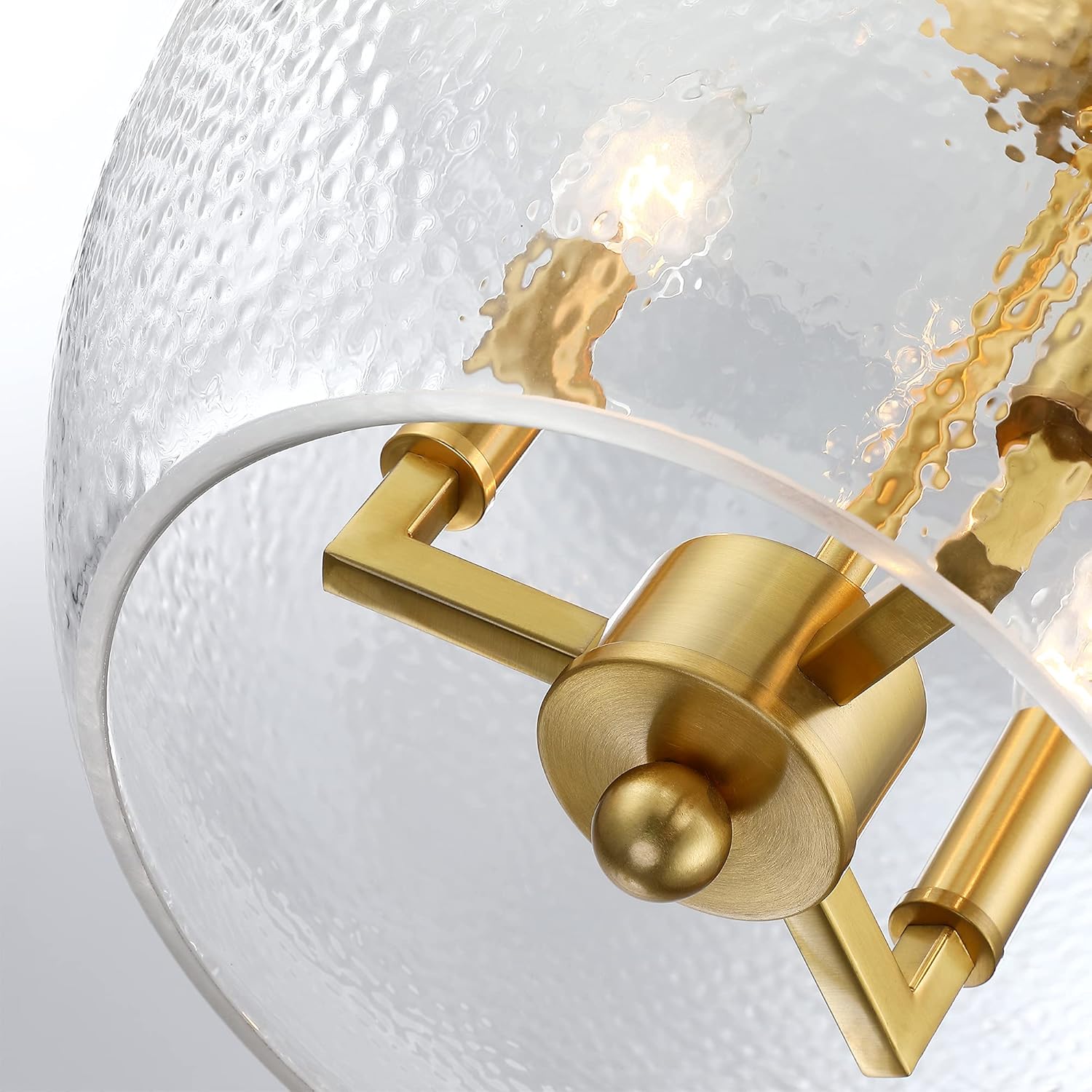Untrammelife 3-Light Gold Pendant Light 13" Large Globe Pendant Light Fixture with Hand Blown Seeded Glass Shade Single Hanging Chandelier for Kitchen Island Sink