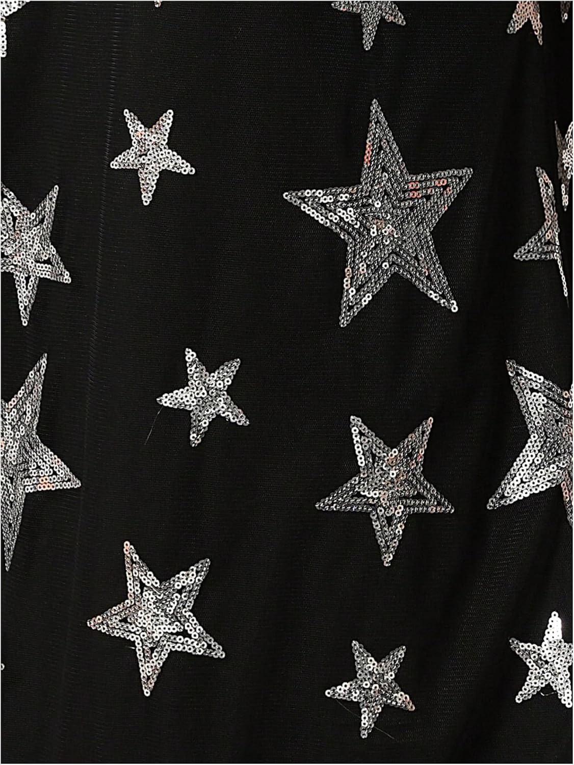 OYOANGLE Women's Sequin Star Short Sleeve T Shirt Dress Drop Shoulder Crew Neck Glitter Summer Concert Dress