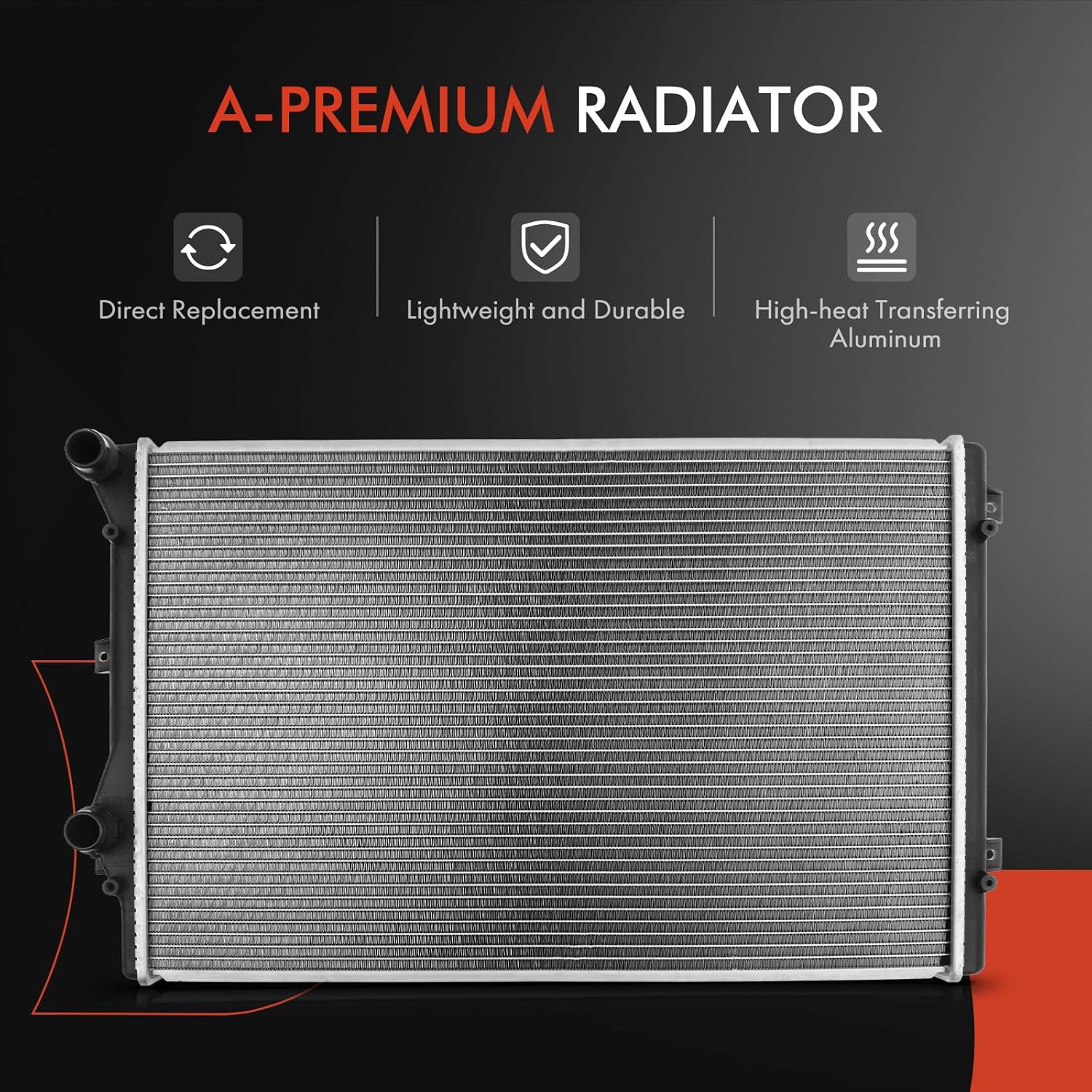 A-Premium Engine Coolant Radiator Assembly Compatible with Volkswagen Jetta 2009 2012-2013, Passat 2009-2010, Beetle 2012-2013 & Audi TT Quattro, 2.0L, Manual Transmission, Replace# 1K0121253L