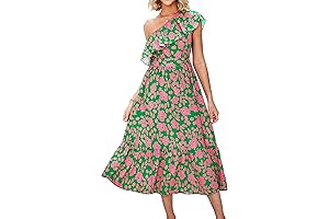 Green and Pink Floral Maxi Dress