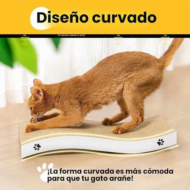Foto 2 de 8 de Conlun - rascador Gato Carton con Textura Premium para rayar, Duradera, Reversible