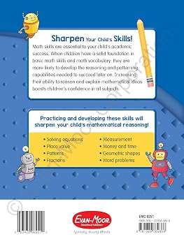 Evan-Moor Skill Sharpeners Math Workbook, Grade 1, Addition, Subtraction, Counting to 100, Test Prep, Number Words, Geometry, Measurements, Data, Place Value, Tell Time, Metric System, Fun Activities