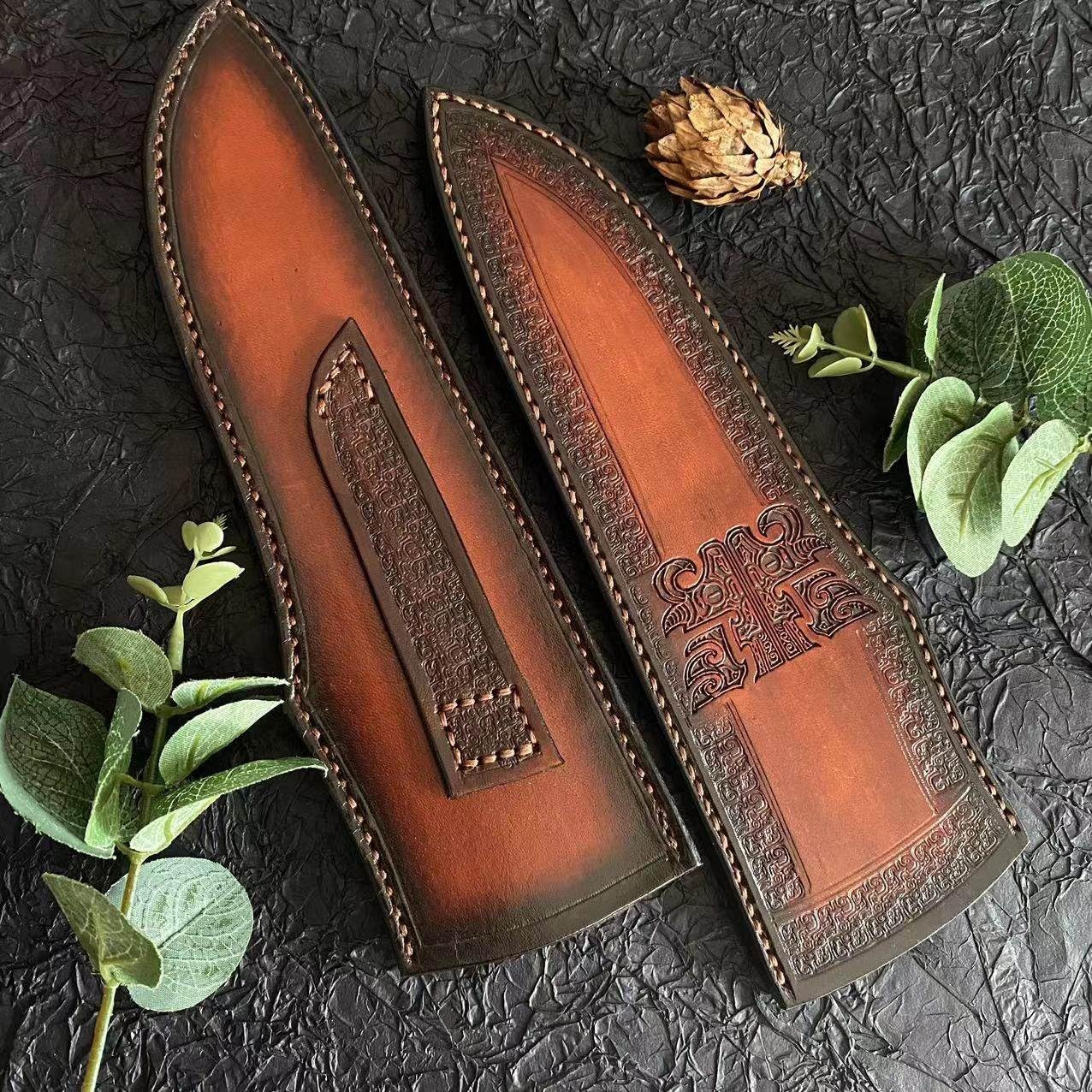 1PC Knife Sheath with Belt Loop, Portable Leather Protective Case Fits for Home, Outdoor