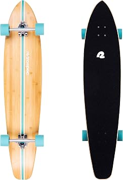 Retrospec Zed Pintail & Cruiser Longboard Adult Skateboard - 44in Bamboo & Canadian Maple Deck with ABEC-7 Bearings, 70mm PU Wheels for Commuting & Carving