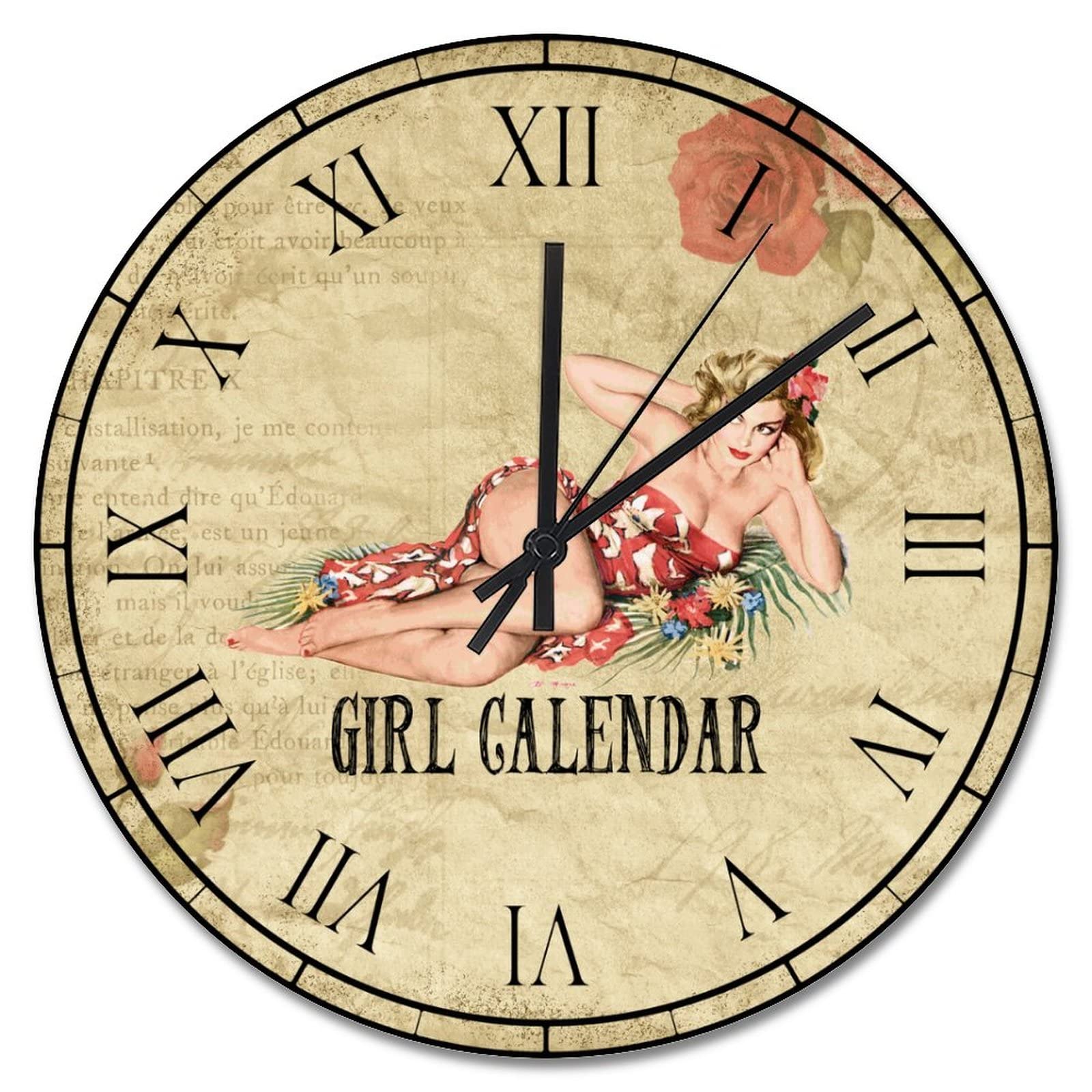 Horloge murale rétro française pour déco de cuisine ou salon vintage chic