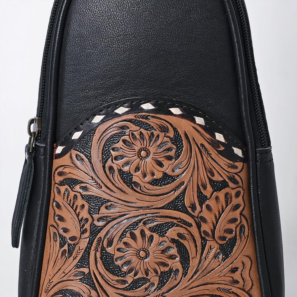 Bags OHG188A Sling Hand Tooled Genuine Leather Women Bag Western Handbag Purse