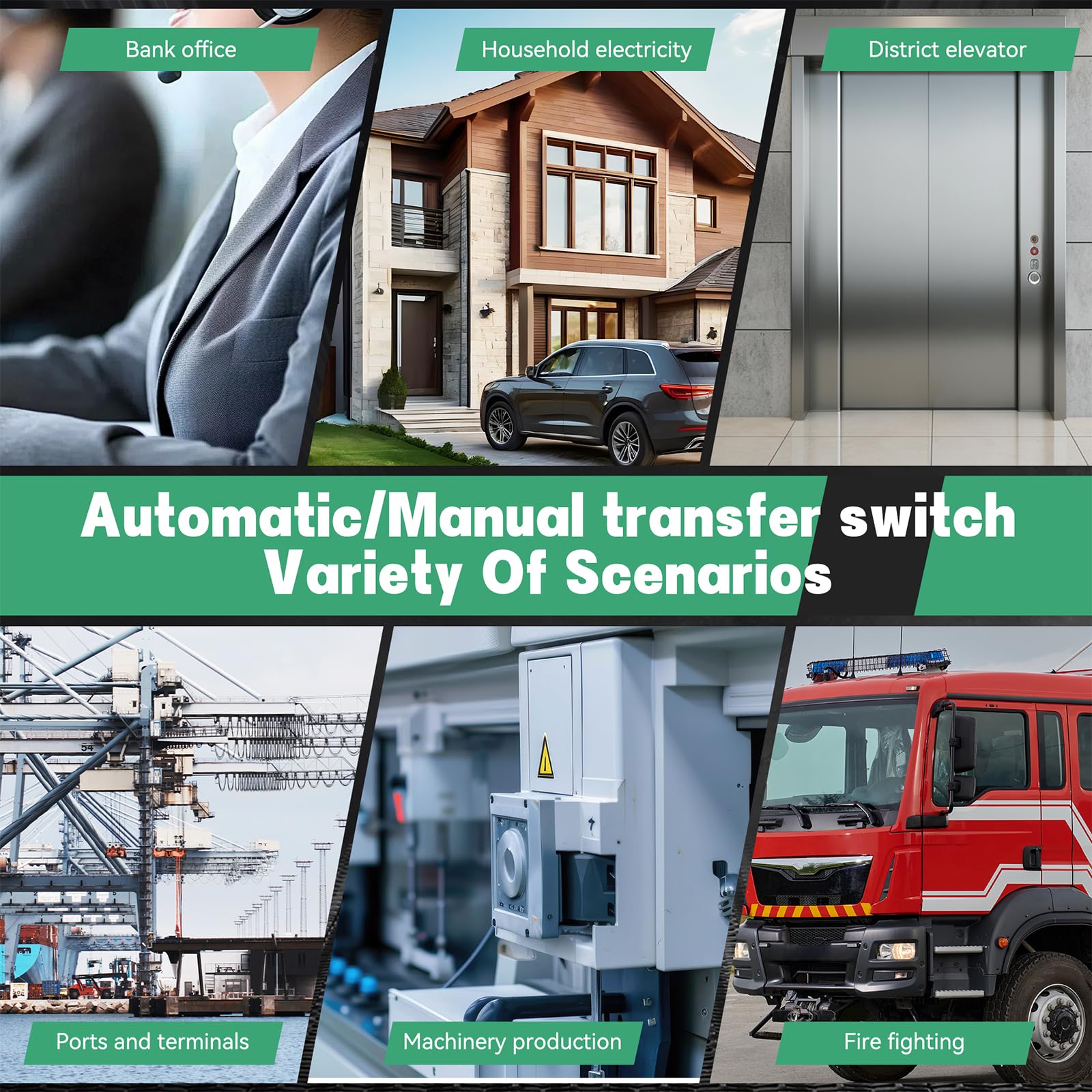 Interruttore di Trasferimento Automatico e Manuale 63A 220V Con Display Digitale, Valore Regolabile, Doppio Selettore di Alimentazione ATS per Generatori di Emergenza, Installazione guida DIN