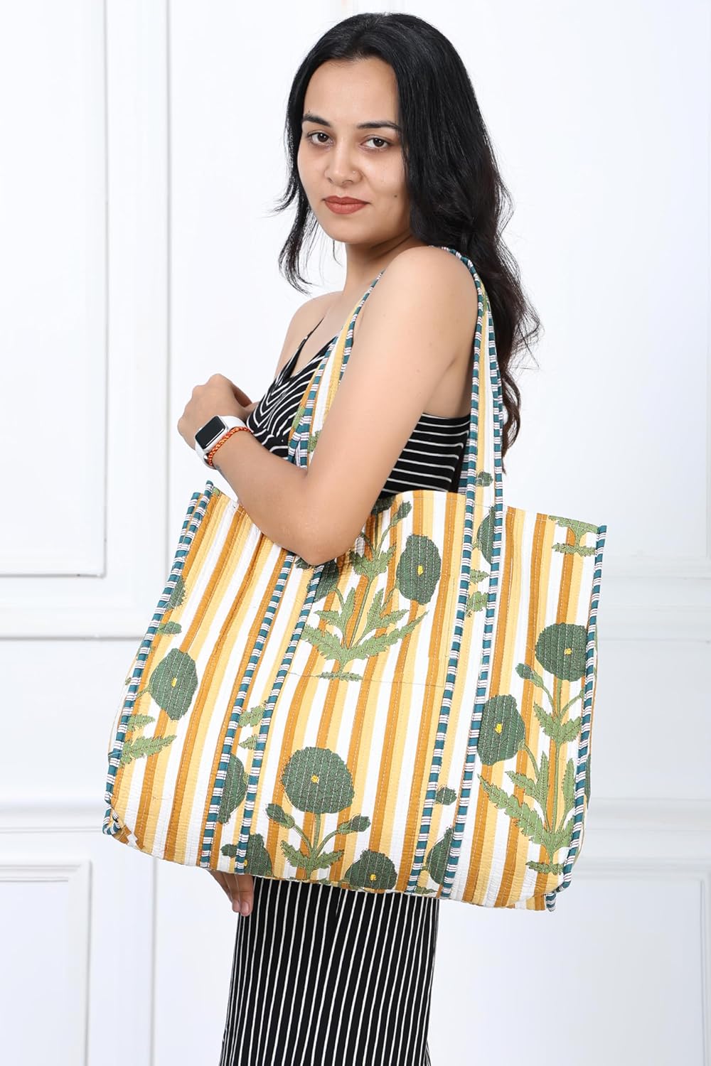 Cotton Tote Bag Travel Bag for Women Shopping & Grocery Bag, Durable, Washable Best For Valentine Gift - Image 3