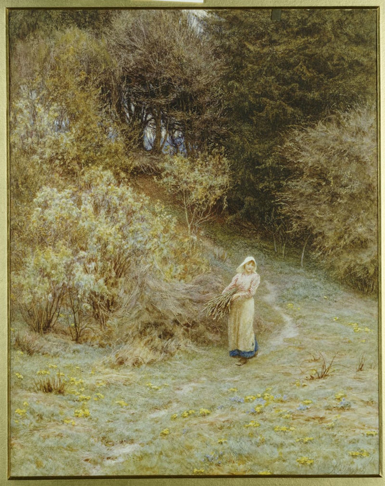 Lienzo de pintura mural de 60x90cm con diseño vintage del bosque de prímulas 5