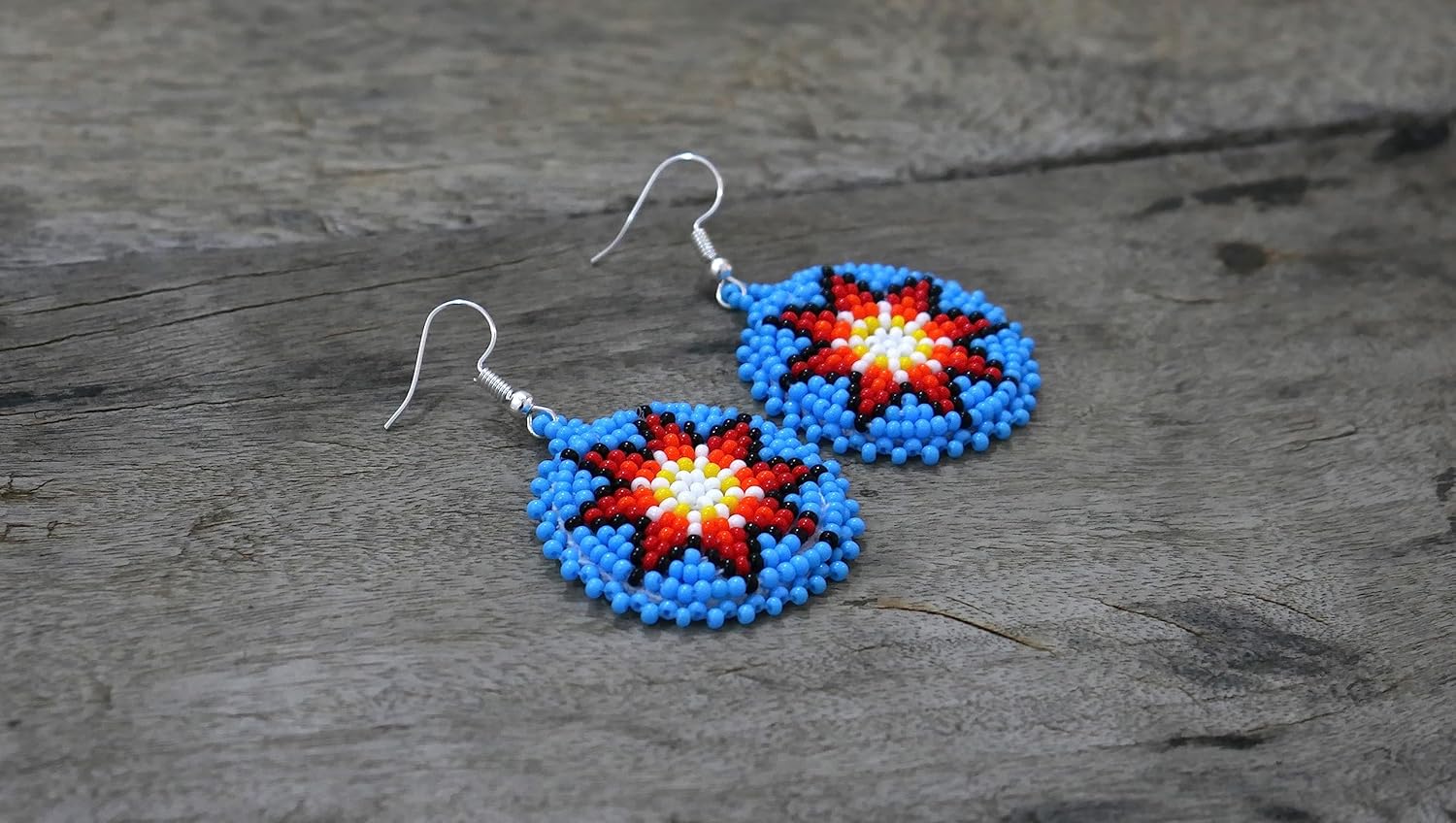 Handmade Native American Style Tribal ethnic Seed Bead Beaded Layered Medallion Necklace