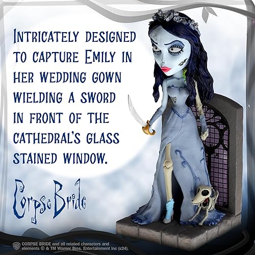 Vista 2 de Royal Bobbles Emily The Corpse Bride with Sword, Maggot and Scraps - 7.5 pulgadas de alto - Estatua coleccionable Bobblehead