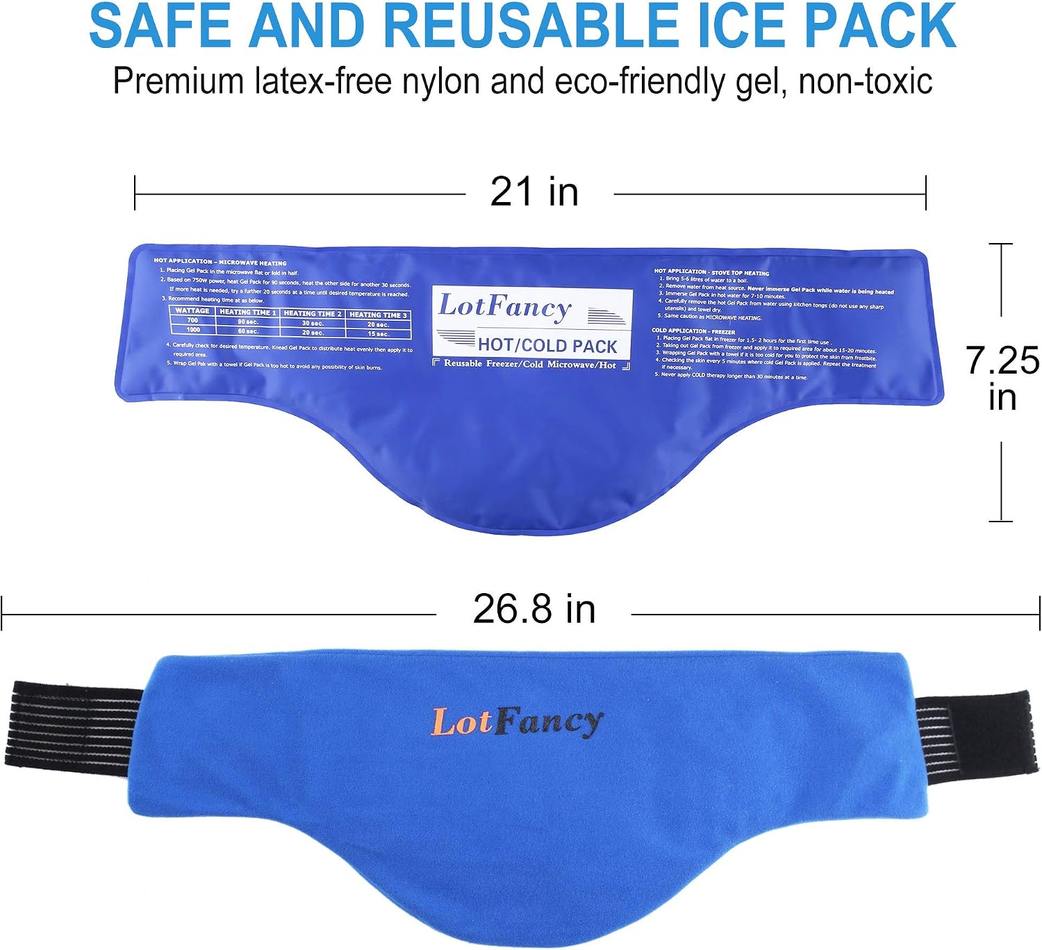 LotFancy Neck Ice Pack Wrap, Hot Cold Therapy for Shoulders, Cervical, Medical Cooling Gel Pack, Relieve Pain Arthritis Tendonitis Sports Injuries Migraines Headache