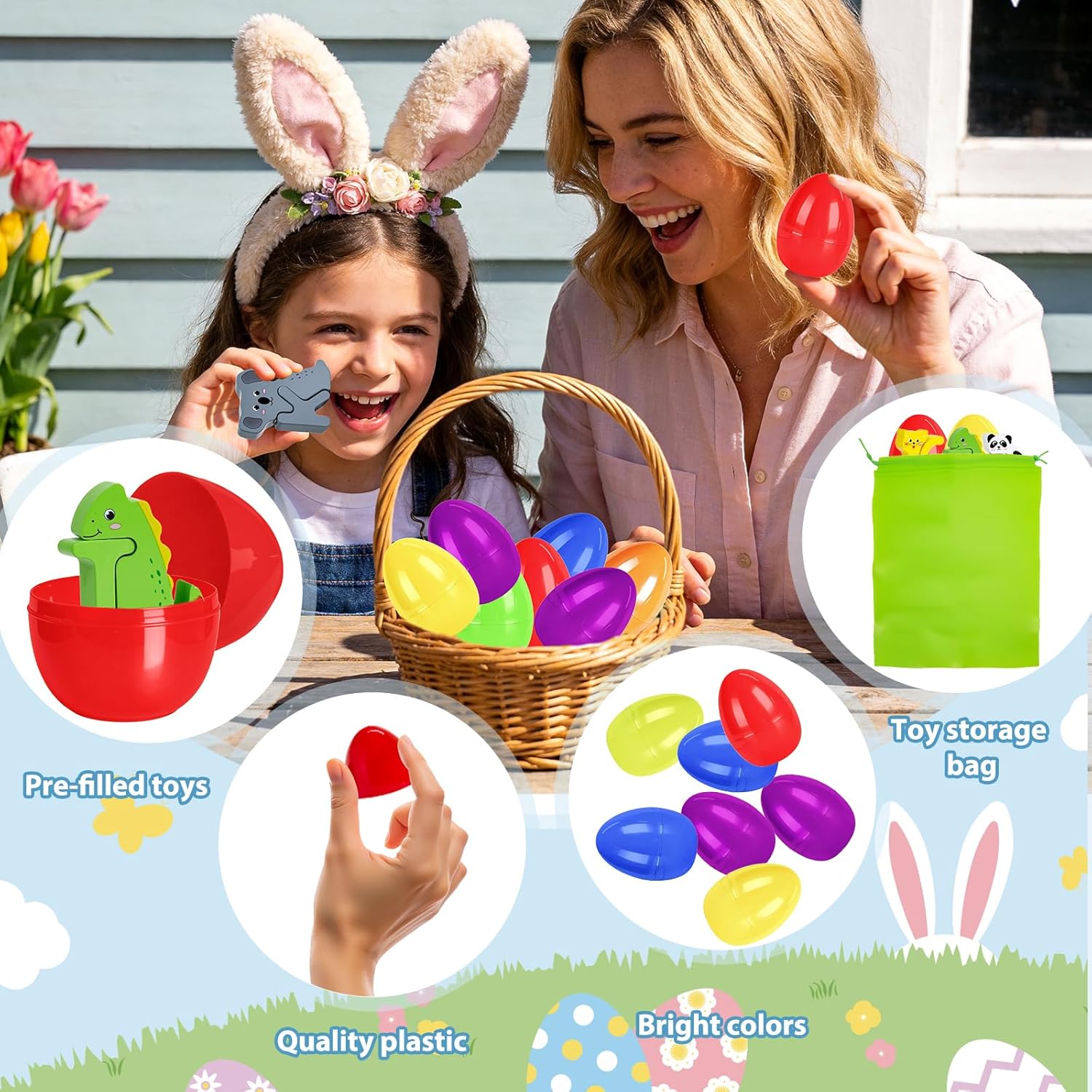 26 Pack Easter Eggs Filled with Animal Alphabet Matching Toys Easter Gifts,Alphabet Matching Toys for Kids Boys Girls, Easter Egg Fillers, Easter Basket Essentials Stuffers Filler and Party Favors