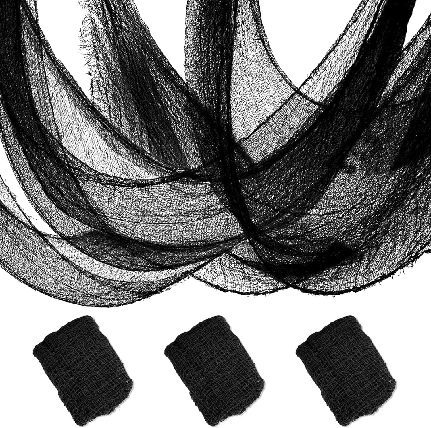 Halloween Creepy Cloth Black Freaky Loose Weave Creepy Cloth for Halloween Decorations Party Supplies Doorways Spooky Outdoor Yard Home Wall Decor 3 Pcs(30X72 Inch)